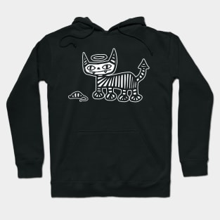 Devil Angel Cat - Stripes! {DARK shirts} Hoodie